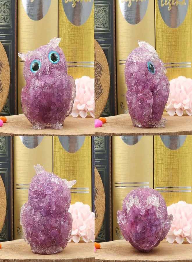 LAIDANLA Amethyst 2.4" Owl Statue Natural Healing Crystal Cute Owl Animal Purple Figurine Pocket Sculpture Reiki Spiritual Energy Gemstone Home Office Room Desk Decor Gifts for Women Men - Image 4